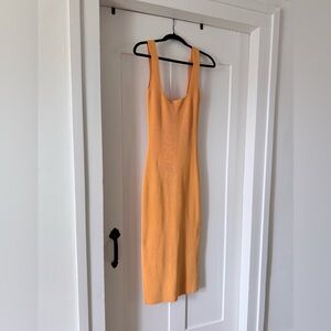 Ronny Kobo Collection Vibrant Mustard Yellow Knit Midi Dress